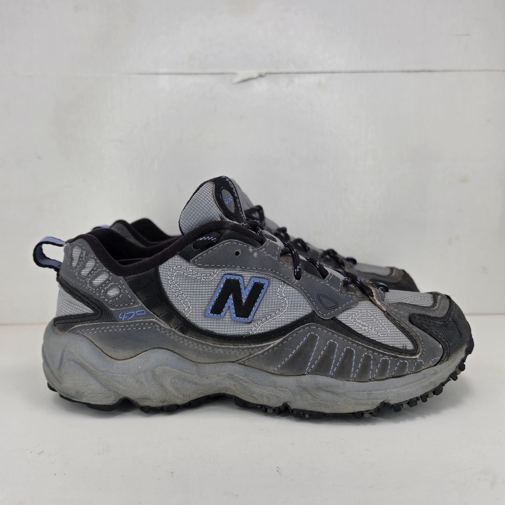 New Balance 470 Trail Running Shoes Womens 8 Gray Black Blue CW470PM